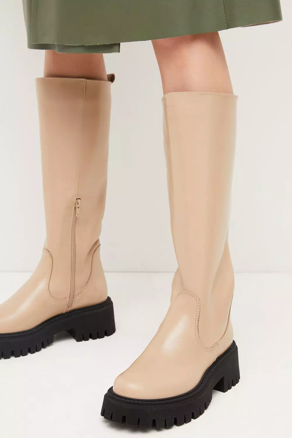 Leather Knee High Flat Boot Karen Millen